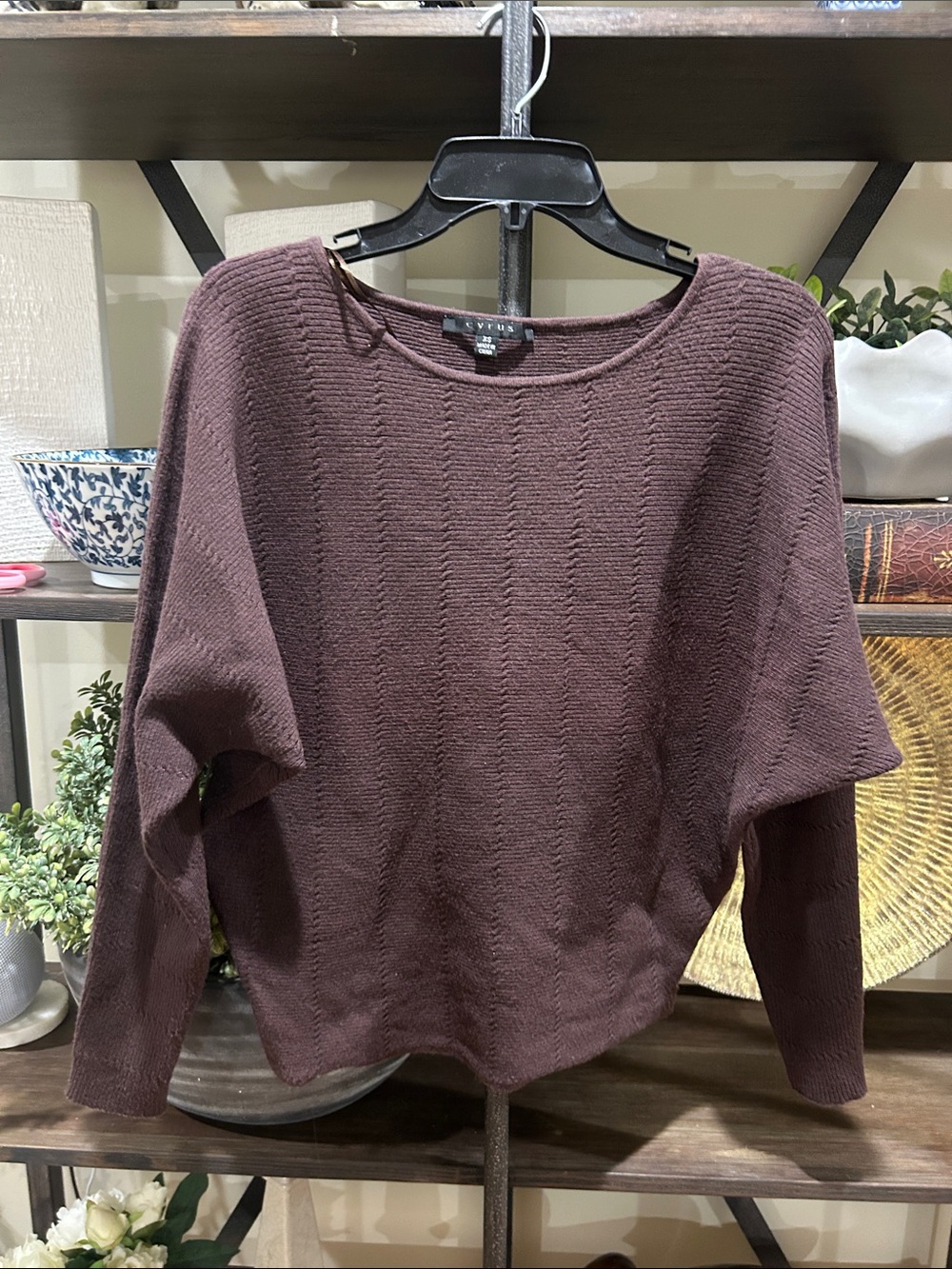 Cyrus women’s  Lightweight Boatneck Sweater - Brown